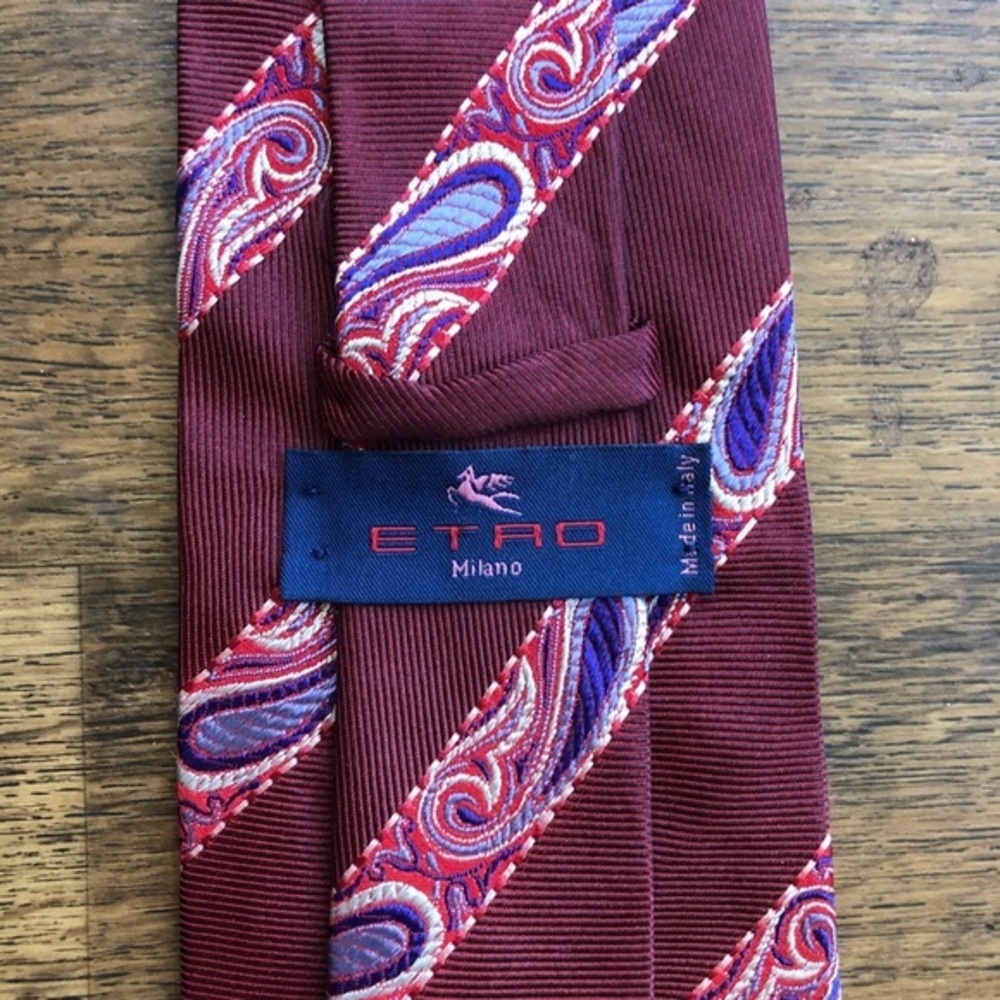 Etro Milano Striped Red Tie